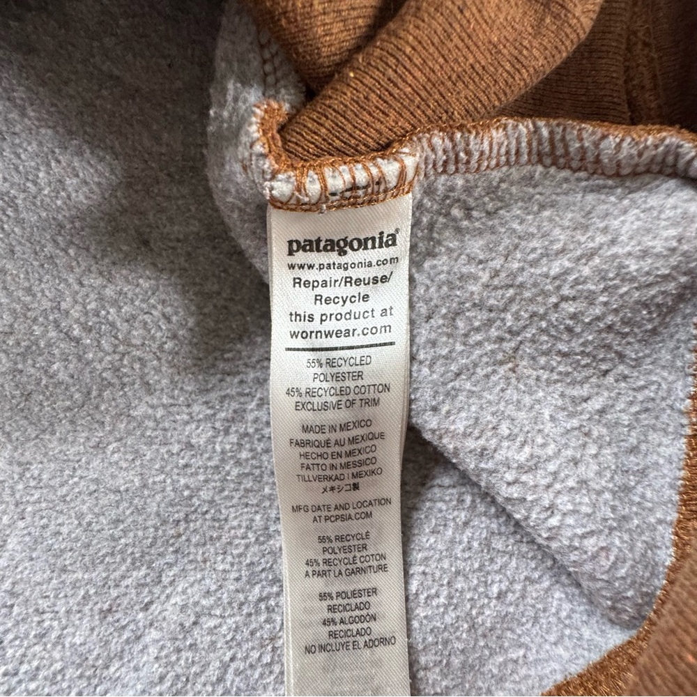 Patagonia Line Logo Ridge Stripe Uprisal Hoodie in Brown | LARGE - Picture 6 of 10